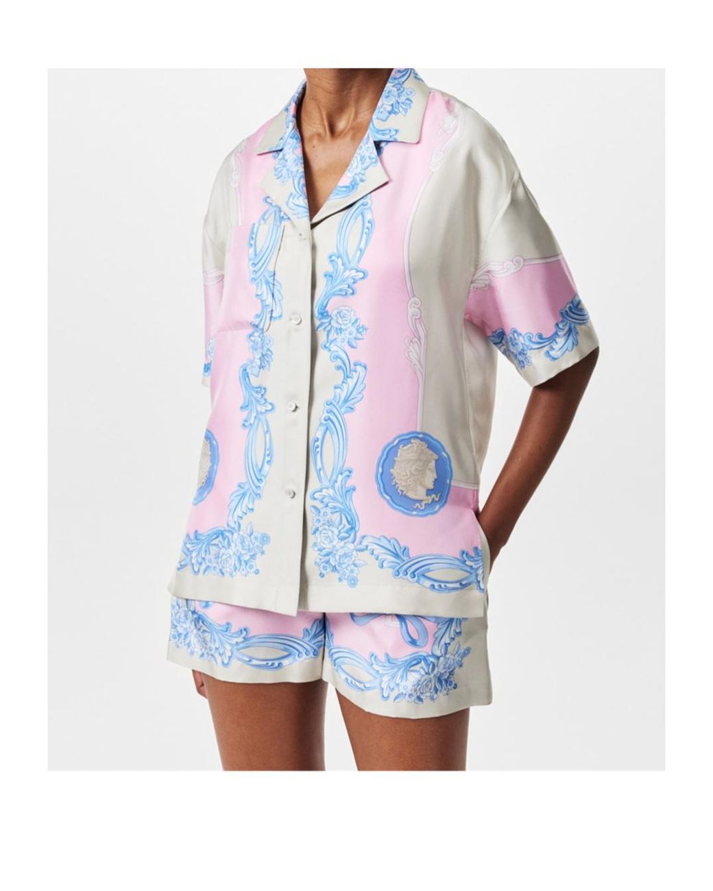 Versace Blue Short Sleeve Shirt
