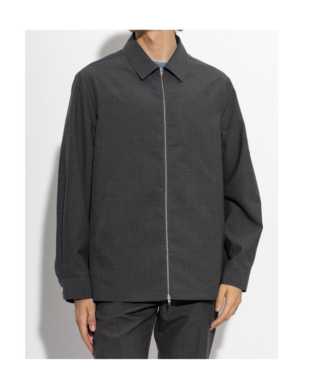 Jil Sander Black Zip-Up Wool Jacket for men