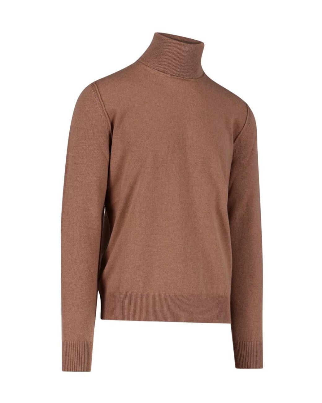 Maison Margiela Brown Roll-Neck Knitted Jumper for men