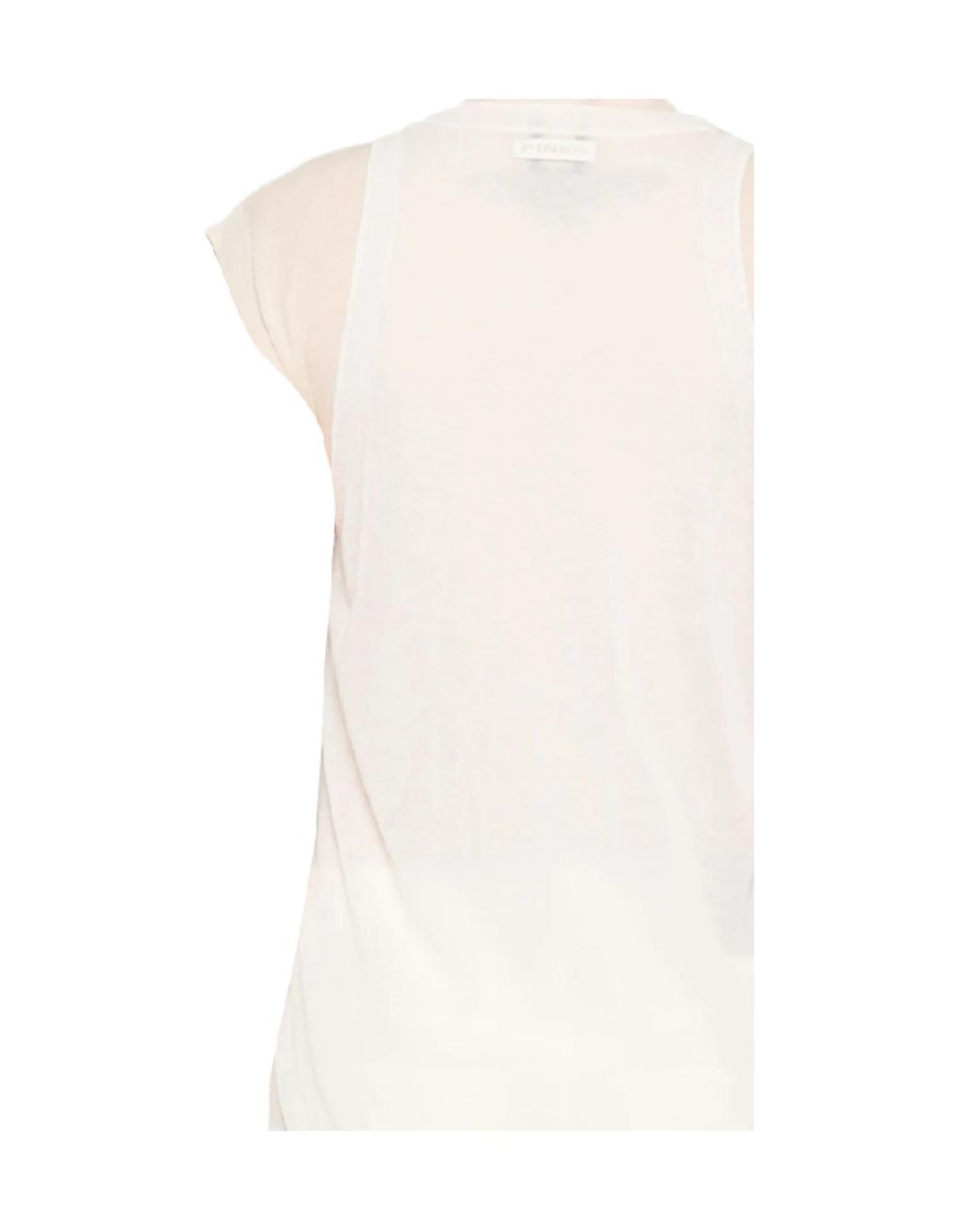 Pinko White Layered Knitted T-Shirt