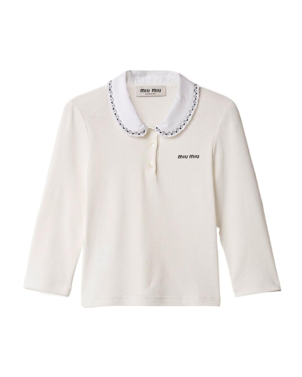 Miu Miu White Ribbed Knit Top