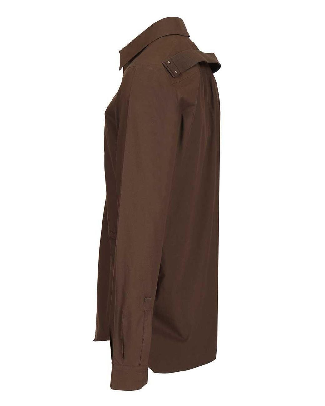 Rick Owens Brown Fogpocket Snap Outer Shirt for men