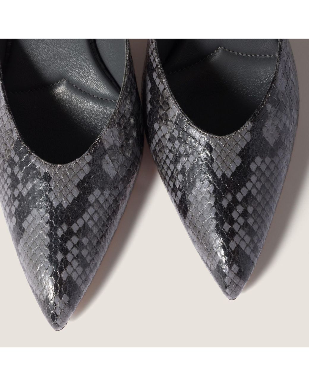 Miu Miu Gray Python-Print Ayers Leather Pumps