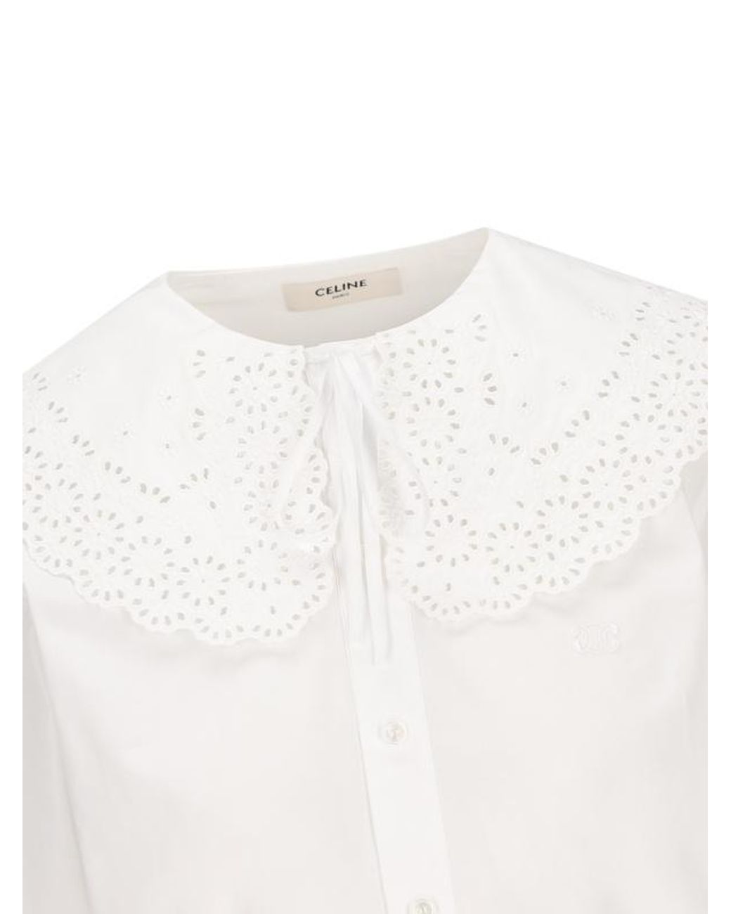 Céline White Cropped Romy Shirt