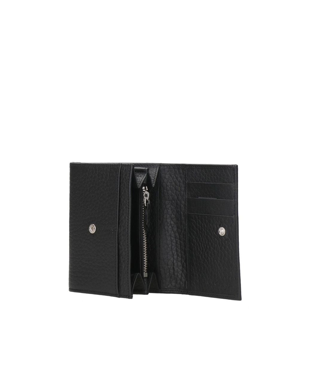 Orciani Gray Logo-Lettering Bi-Fold Wallet