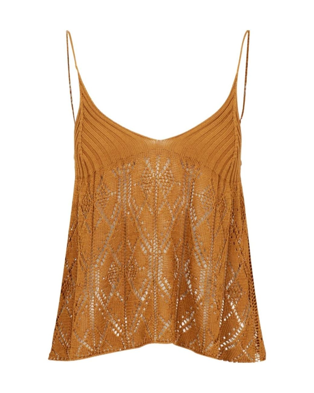 Semicouture Brown Crochet Sling