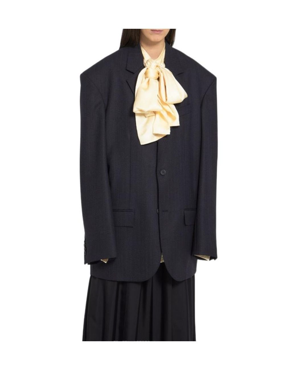 Balenciaga Blue Single-Breasted Suit Jacket