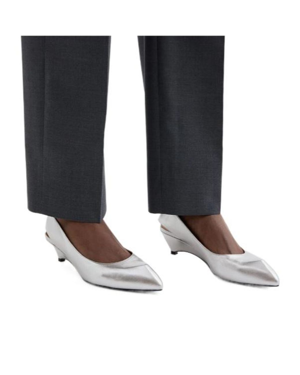 Jil Sander White Slingback Wedge Pumps