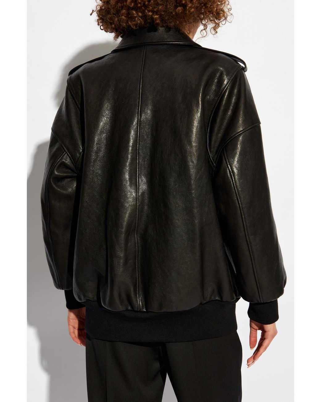 McQueen Black Zipped Leather Jacket