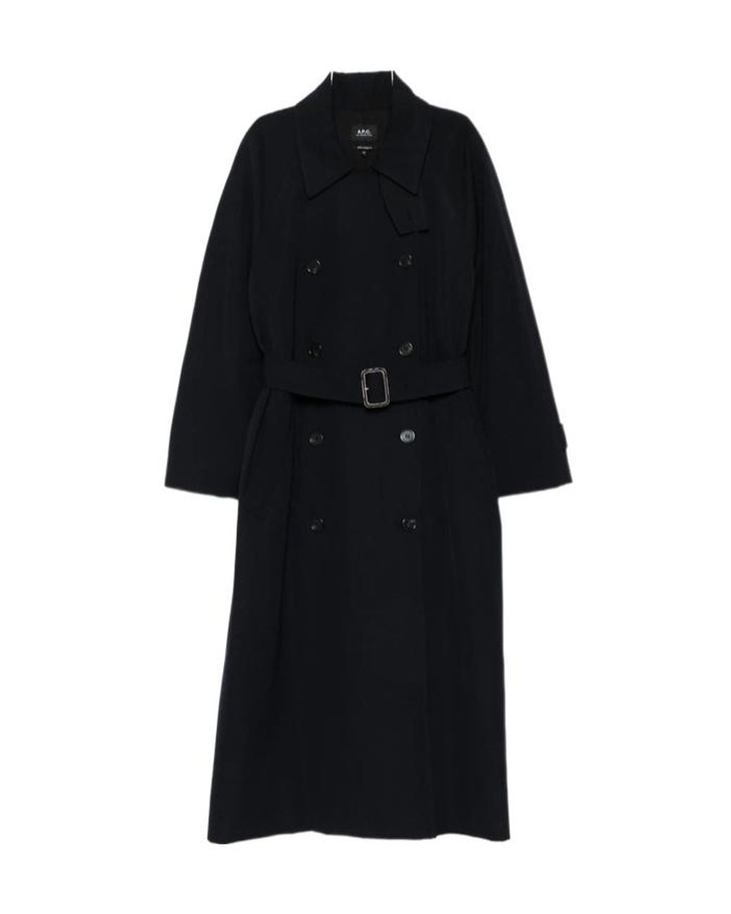 A.P.C. Black Belted Double-Breasted Trench Coat