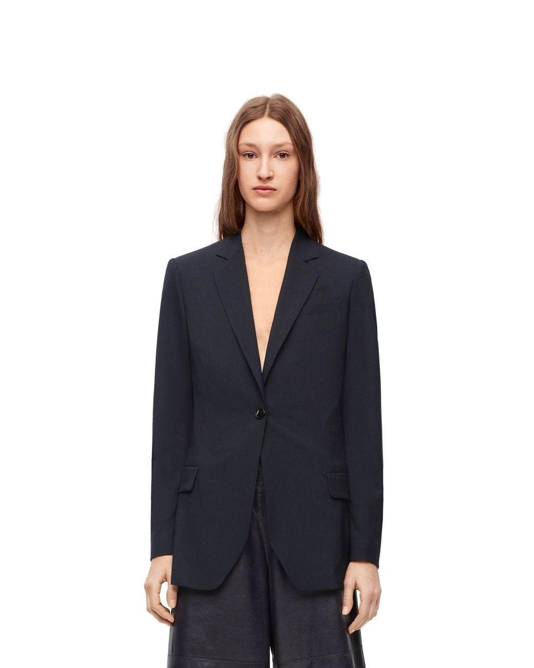 Loewe Blue Single-Breasted Tailored Blazer