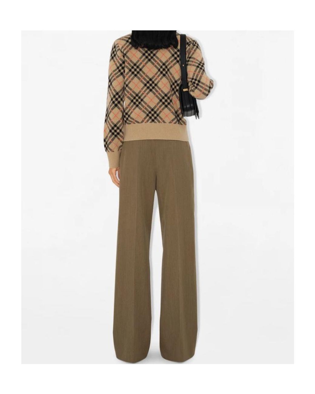 Burberry Brown Checked Knitted Zip-Up Bomber Jacket