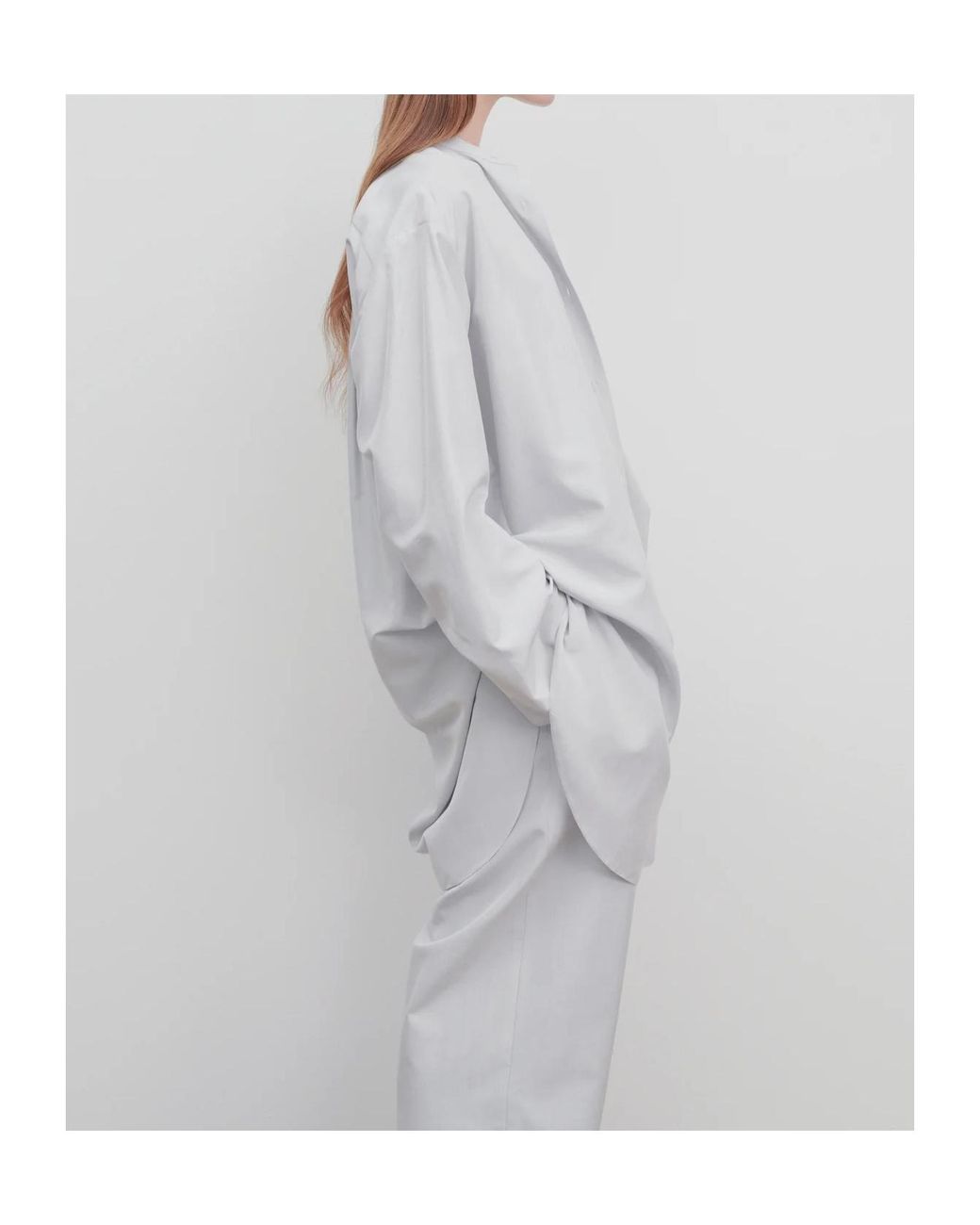 The Row White Long-Sleeve Silk Shirt