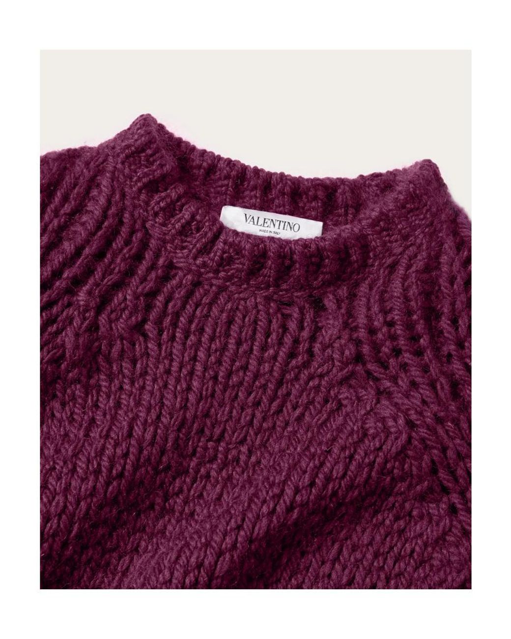 Valentino Purple Long-Sleeved Knitted Pullover