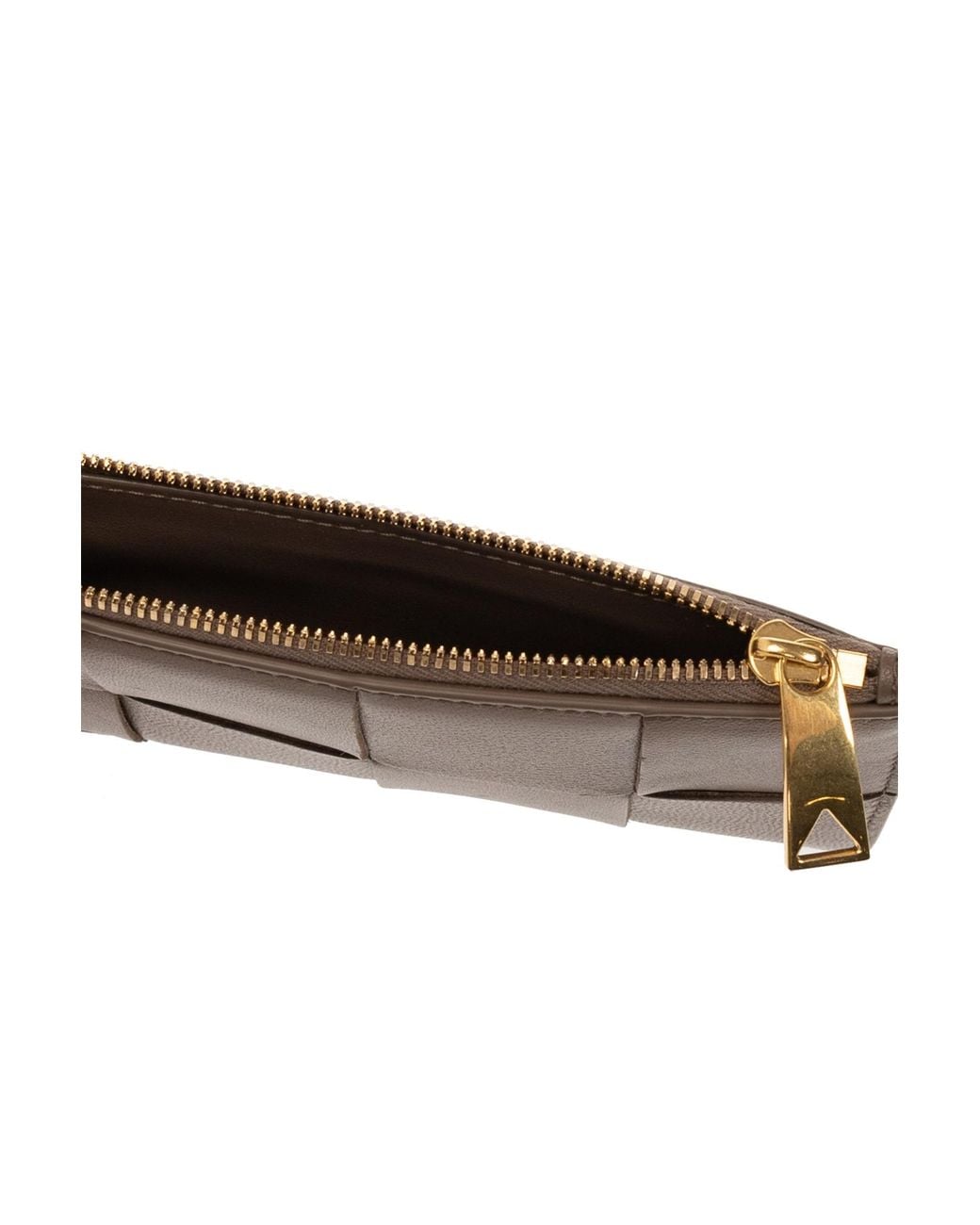 Bottega Veneta Brown Intreccio Zipped Wallet