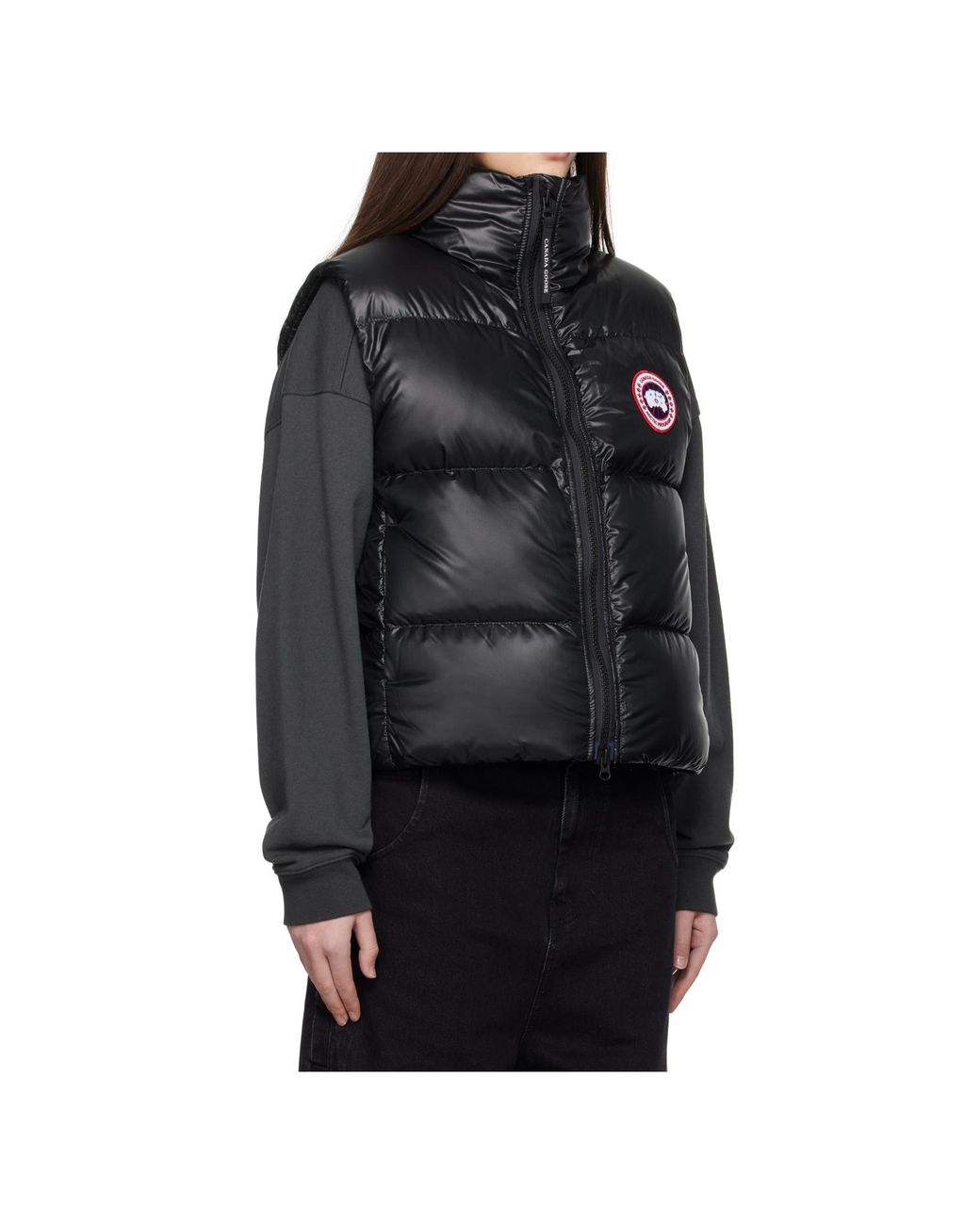 Canada Goose Black Cypress Logo-Patch Zipped Puffer Gilet