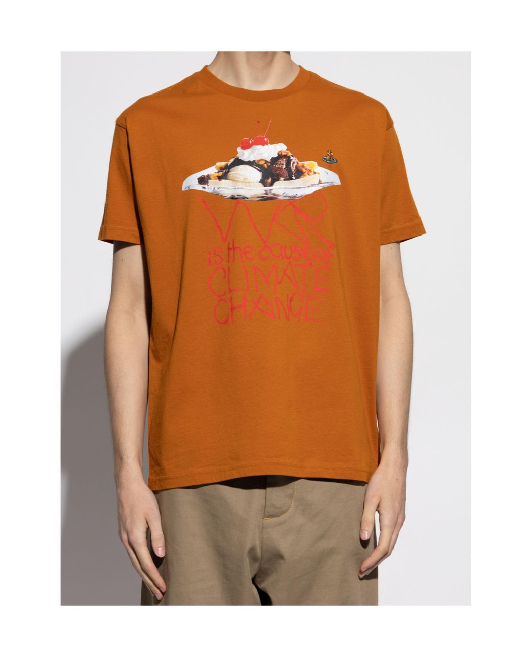 Vivienne Westwood Orange Graphic Printed Crewneck T-Shirt