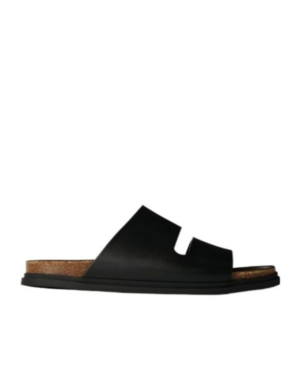 The Row Black Leather Band Sandals