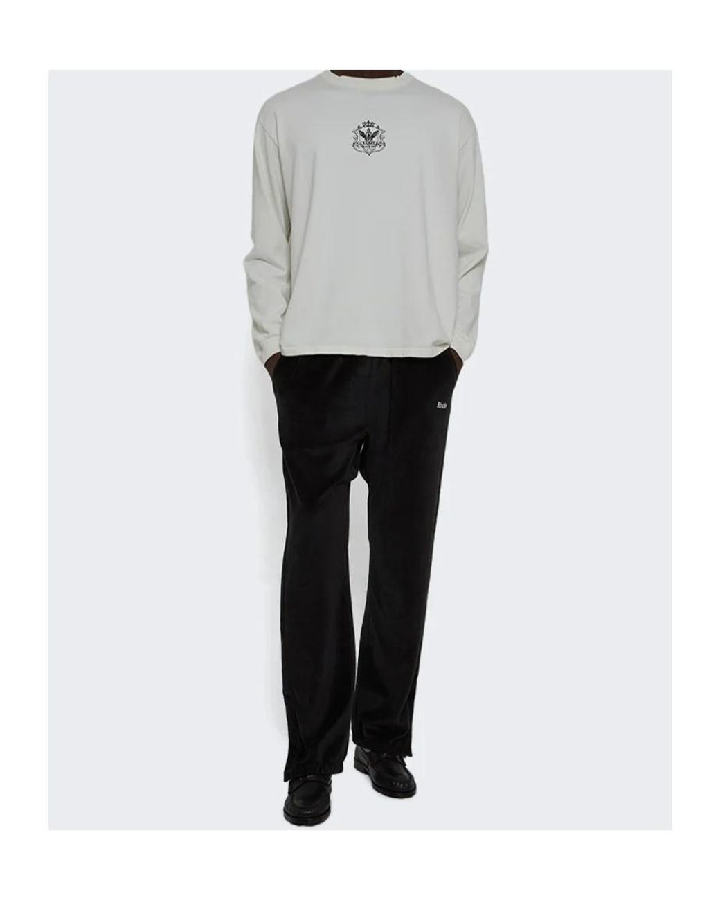 Rhude Gray Grand Cru Crest Long Sleeve T-Shirt for men
