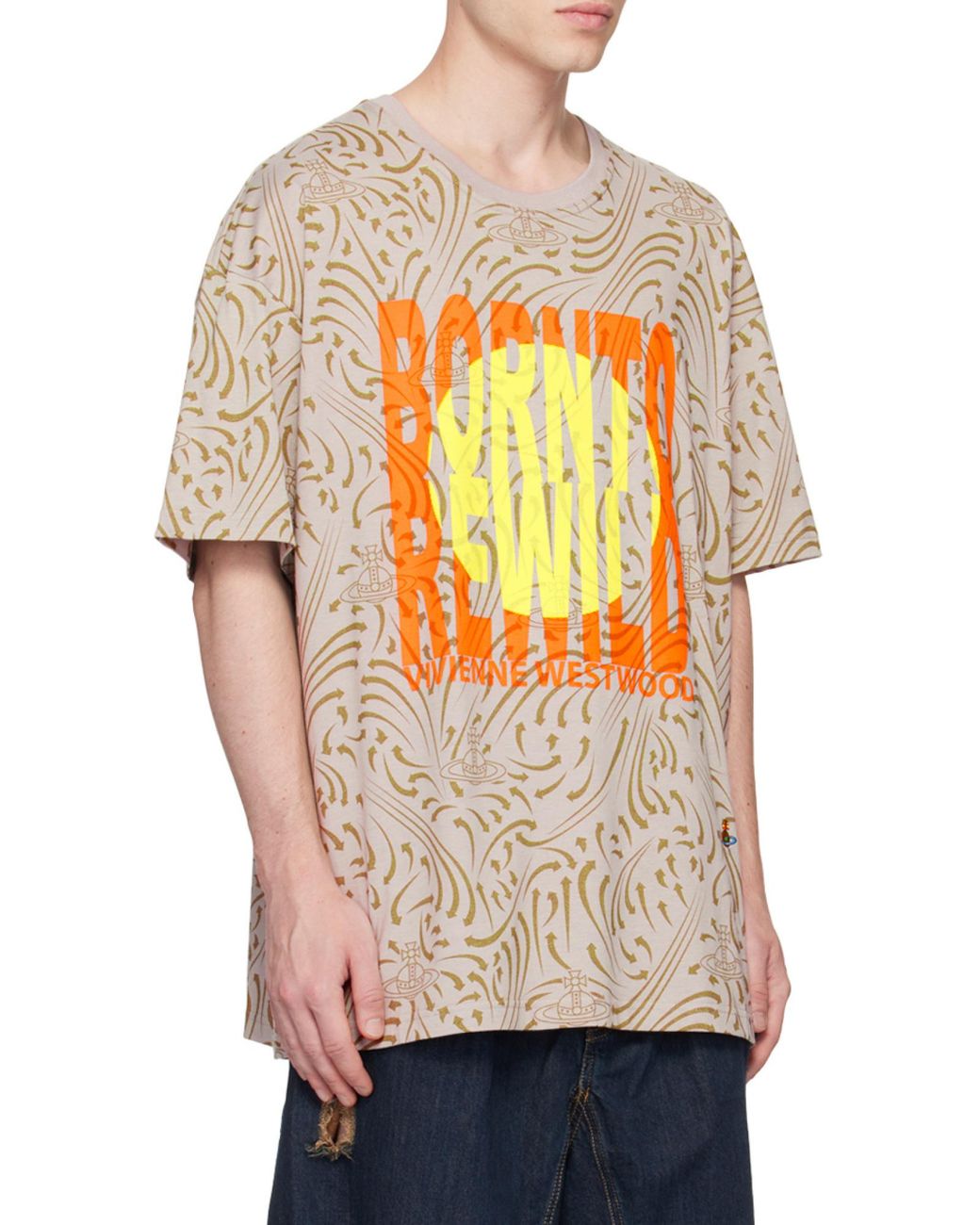 Vivienne Westwood Gray Graphic-Printed Crewneck T-Shirt for men