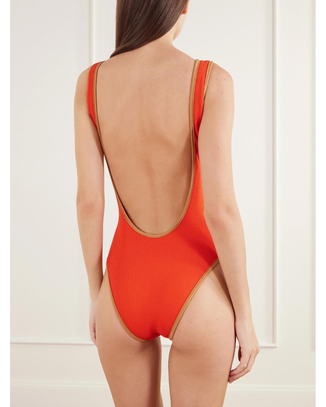 Johanna Ortiz Red Explorer Ribbed Swimsuit