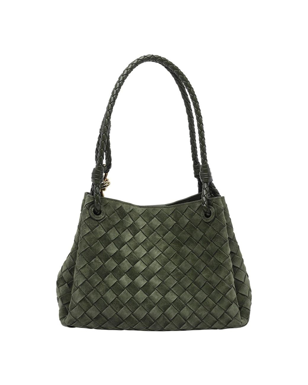 Bottega Veneta Green Woven Shoulder Bag