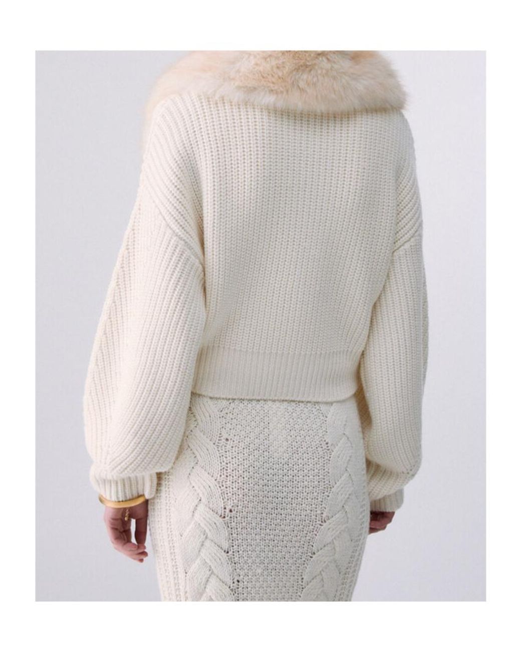 Liu Jo White Wool Bomber Jacket