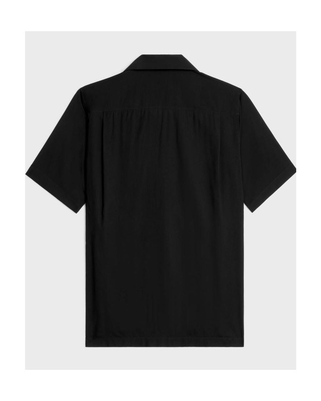 Céline Black Embroidered Hawaiian Shirt for men