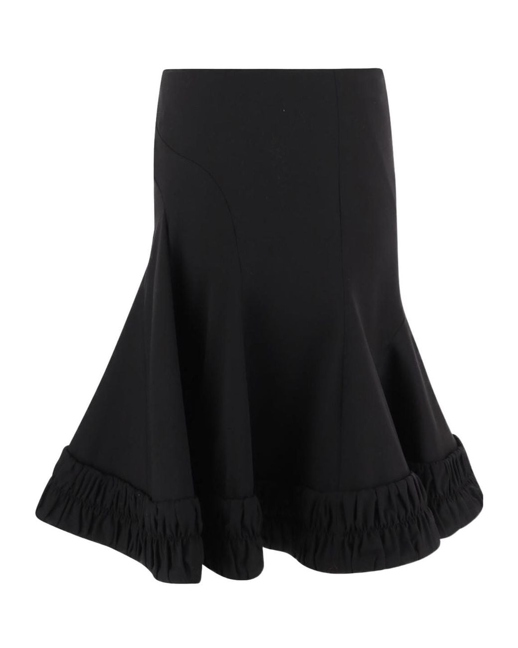 Dries Van Noten Black Flared Midi Skirt