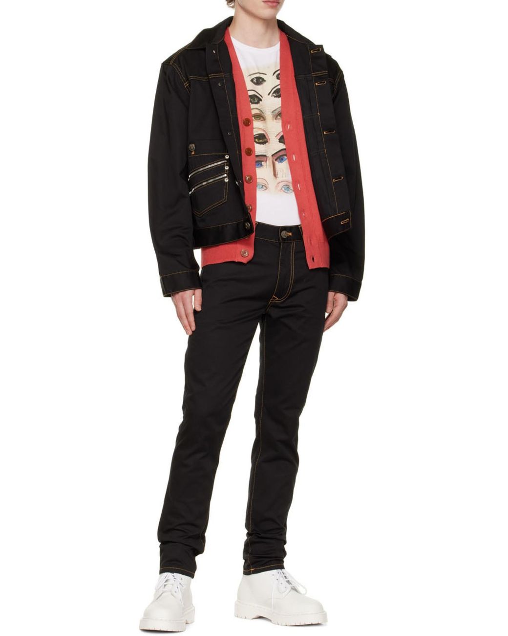 Vivienne Westwood Red V-Neck Knitted Cardigan for men