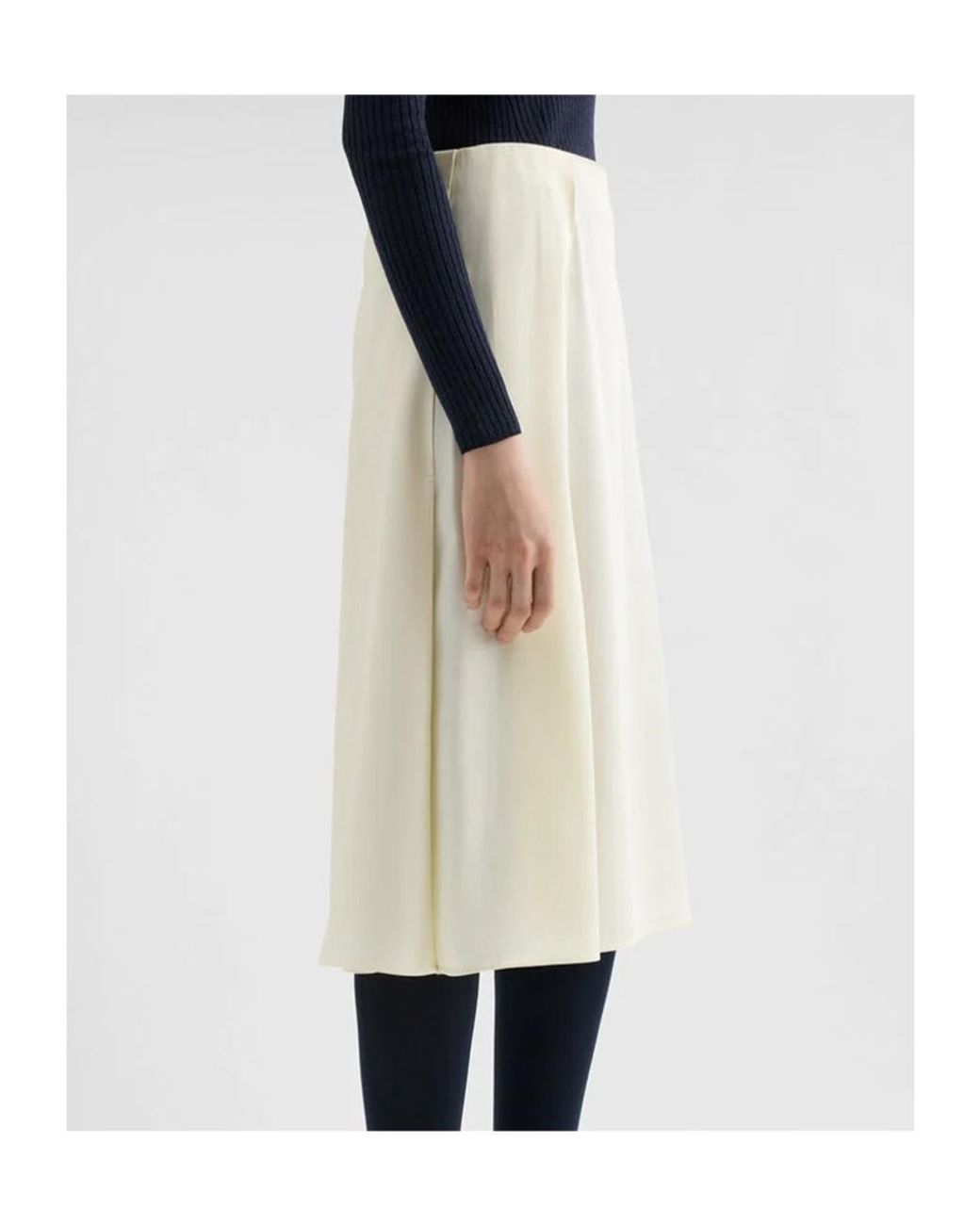 Jil Sander Natural 151 Pleated Midi Skirt