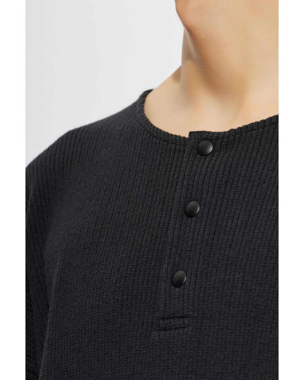 Our Legacy Black Ballon Henley Sweatshirt for men