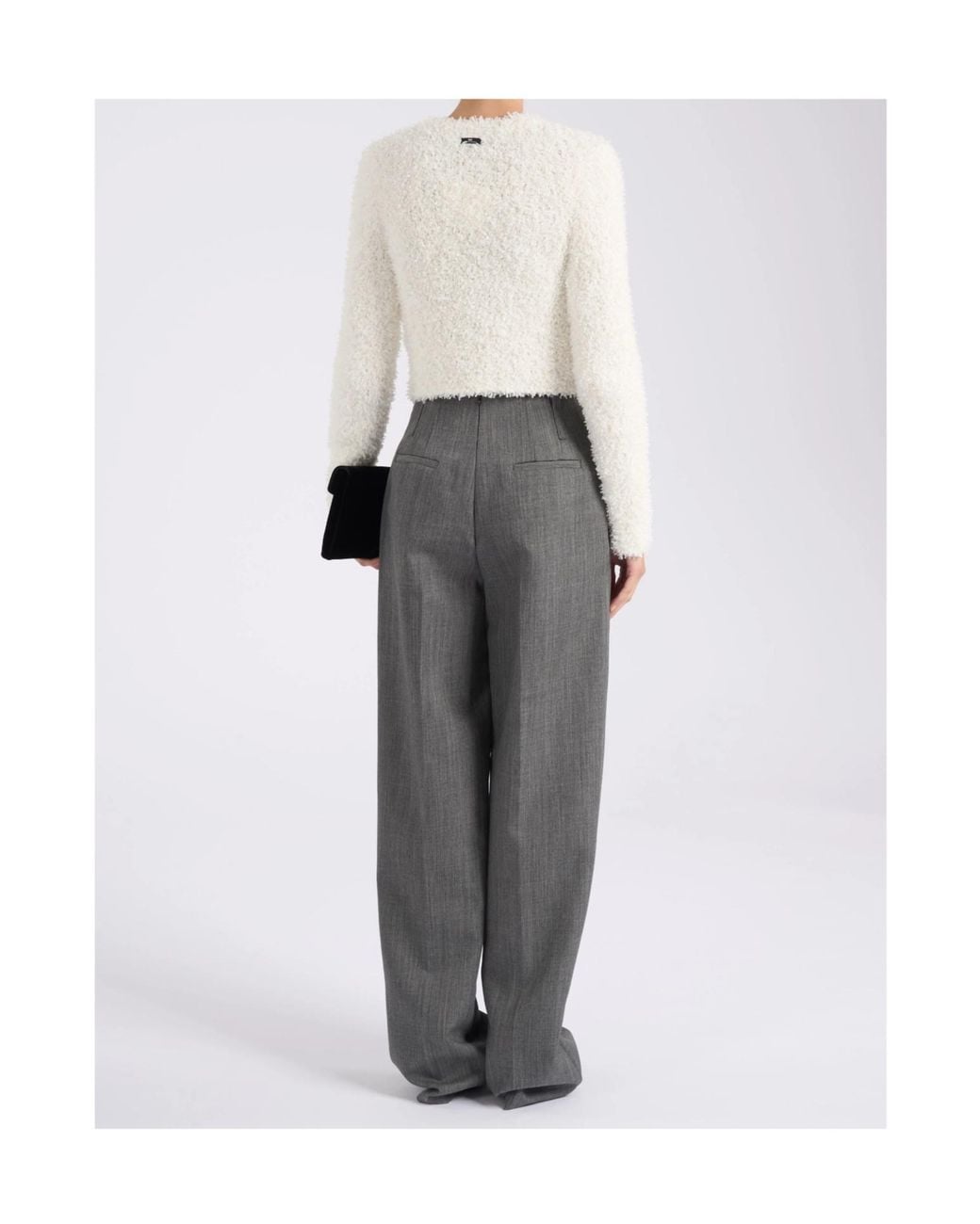 Elisabetta Franchi White Fleece Cardigan