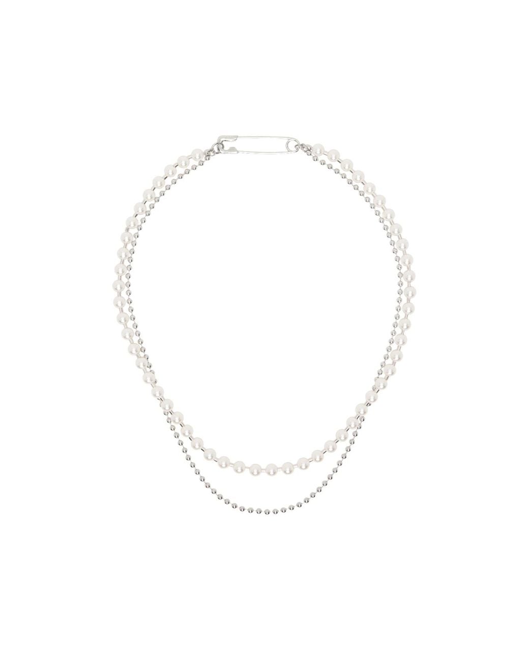 NUMBERING White Beaded Necklace for men