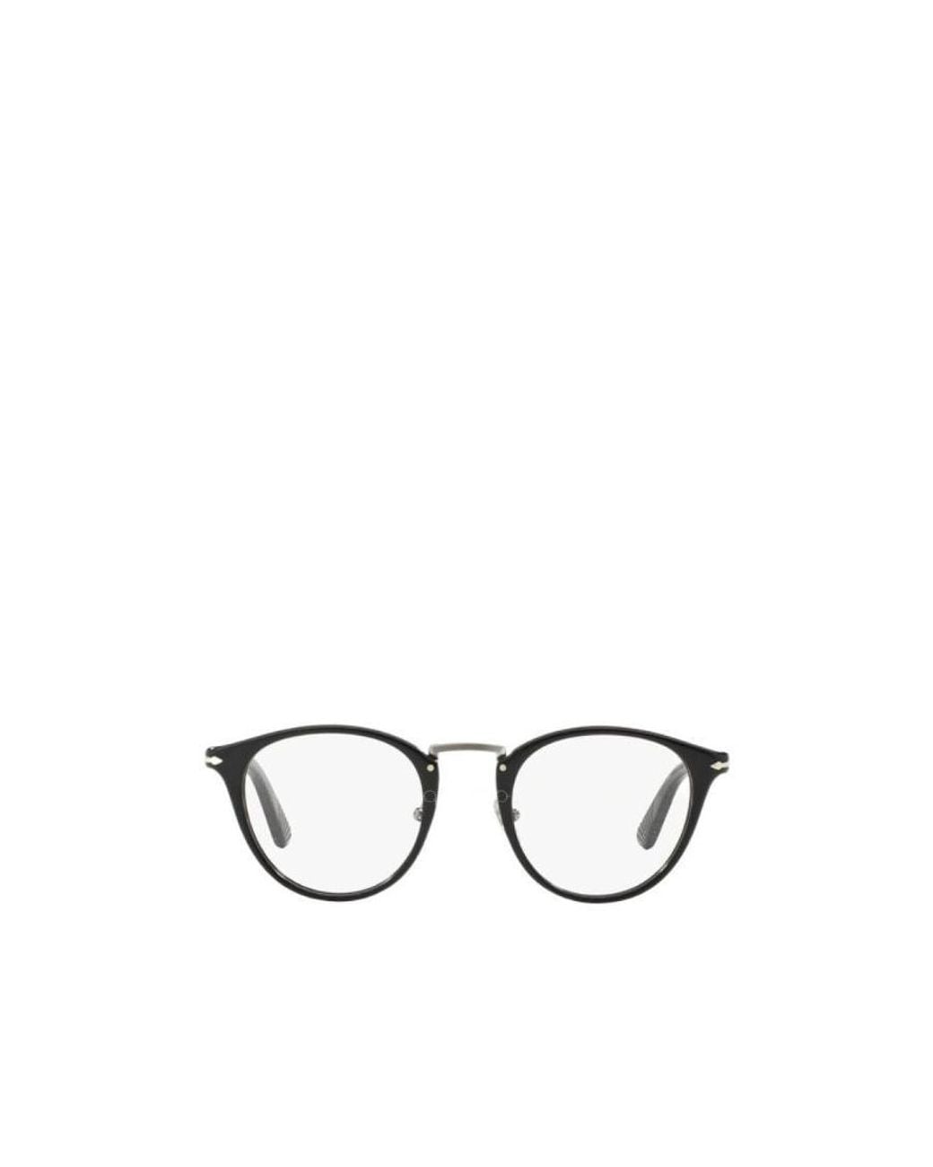 Persol White Logo Detail Clear Lens Glasses for men