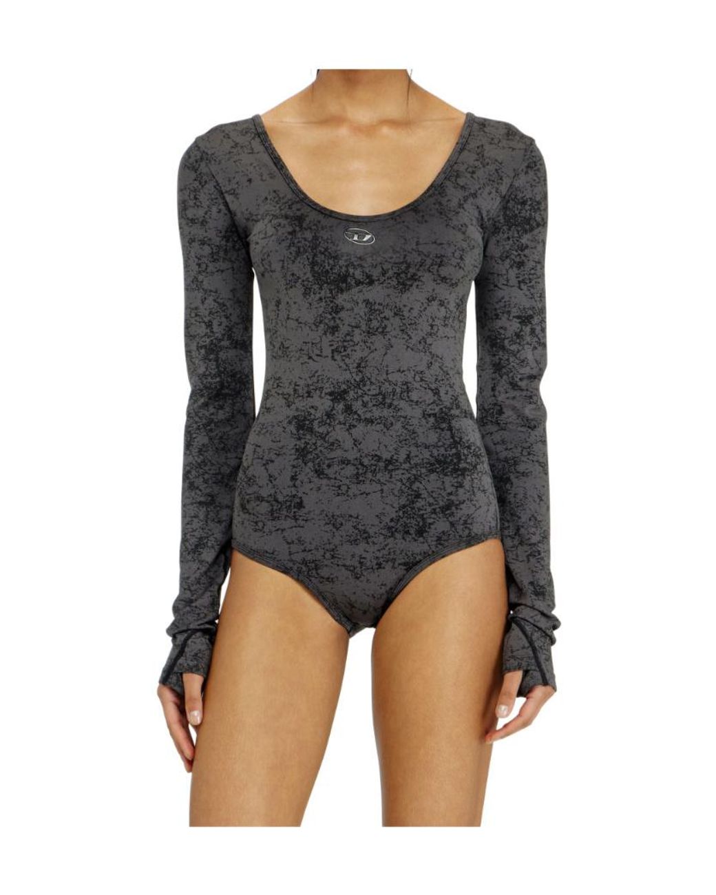 DIESEL Blue Ionna Utlt Printed Long-Sleeve Bodysuit