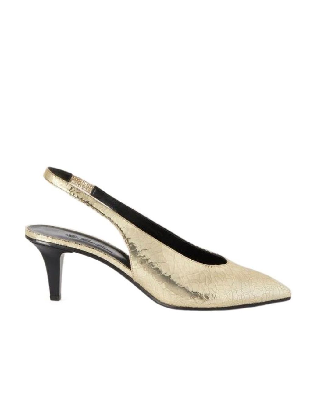 Loro Piana Metallic High-Heeled Sandals With Broken Heels