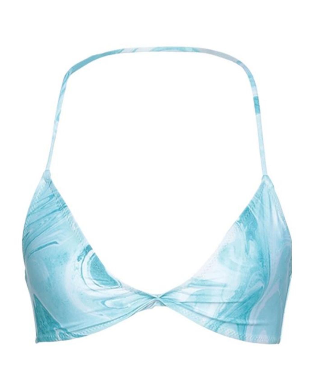 Ganni Blue Triangle Bikini Top