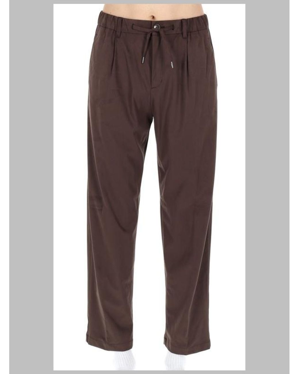 Herno Purple Drawstring Pleated Pants for men