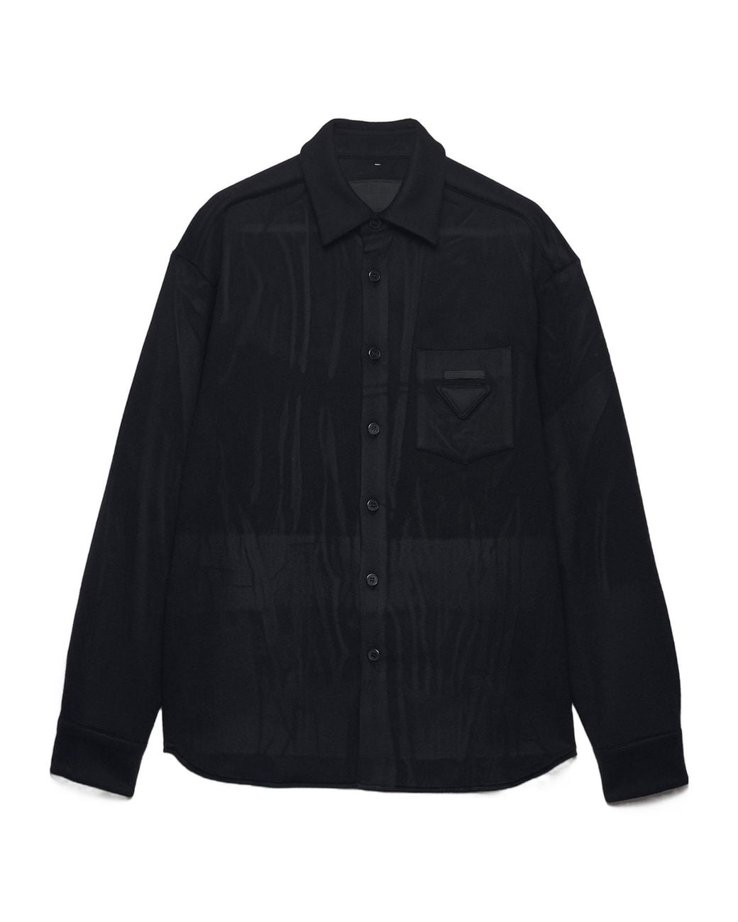 Prada Blue Wool And Cashmere Shirt for men