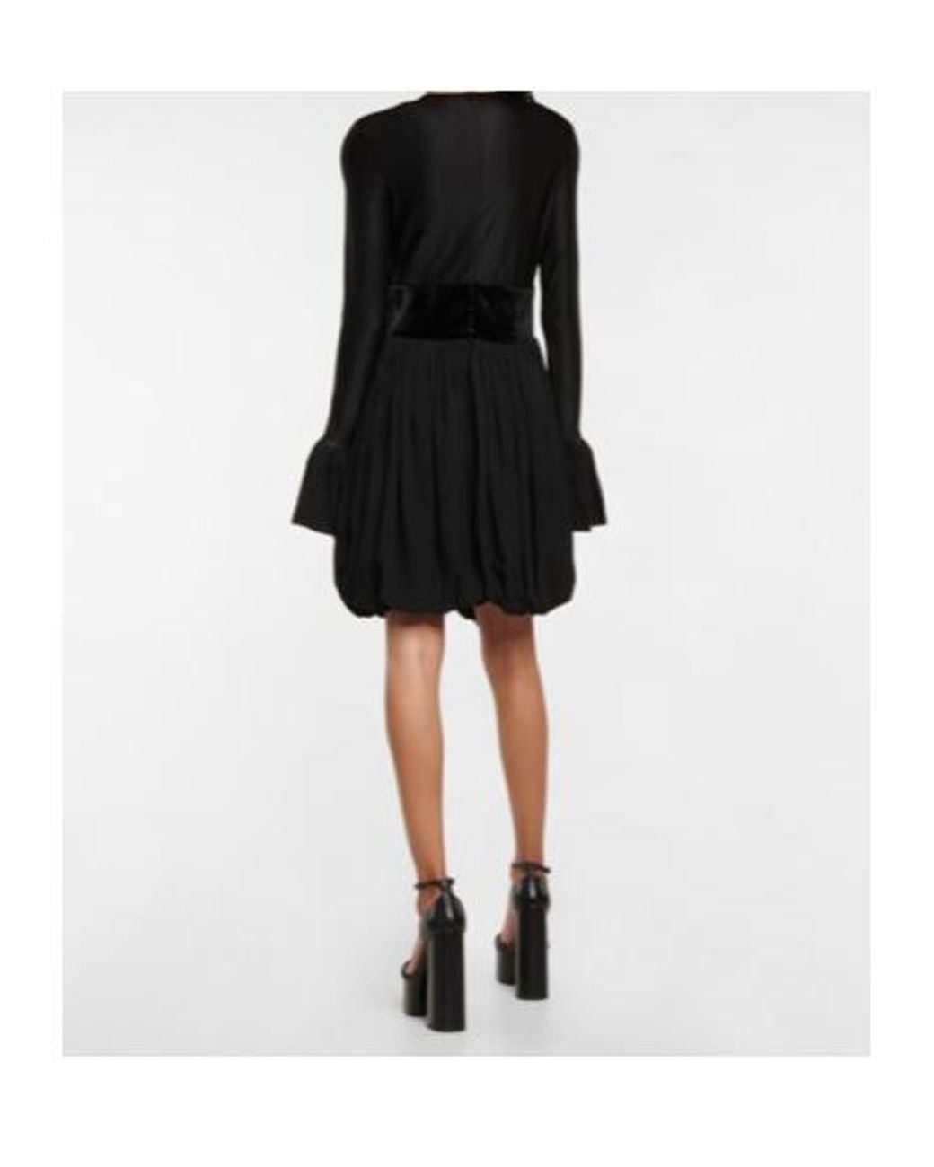 Rabanne Black Pleated Flared Minidress