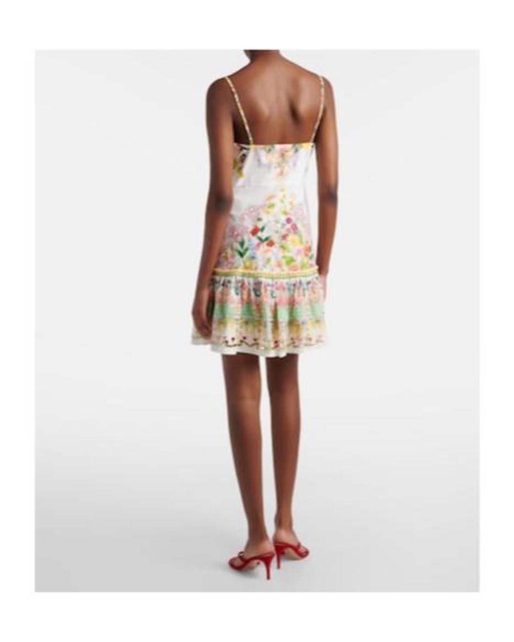 Camilla White Bow-Detail Floral Cotton Minidress