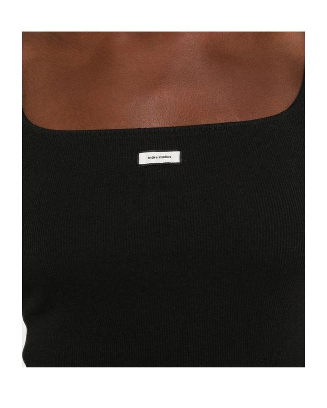 Entire studios Black Cropped Ribbed Tank Top