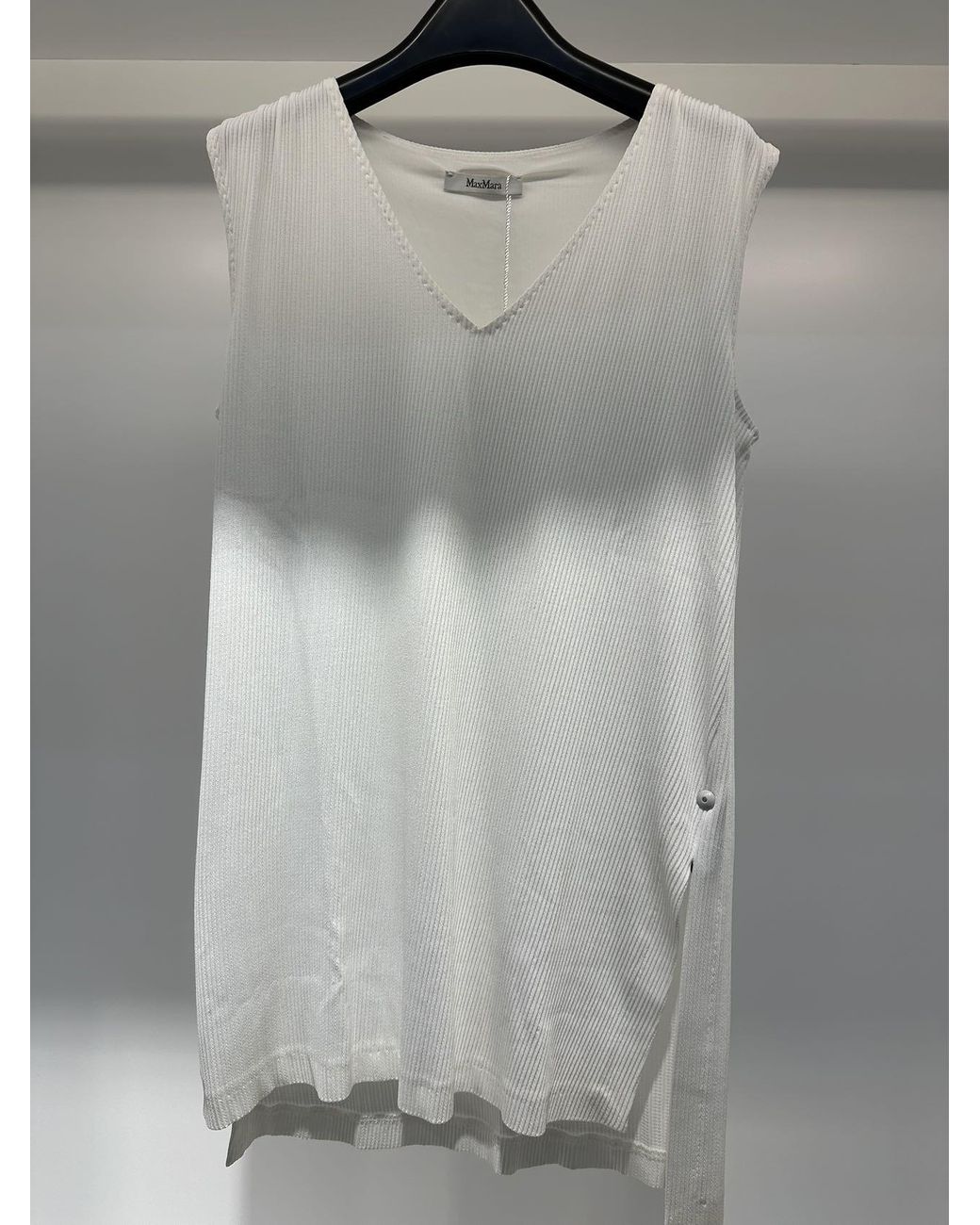 Max Mara White V-Neck Vest