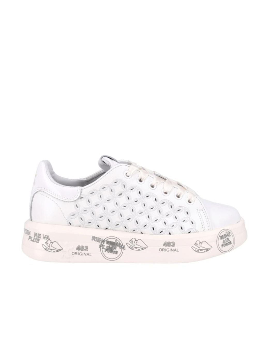 Premiata White Logo Low-Top Casual Shoes