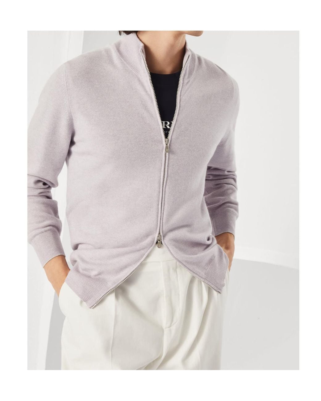 Brunello Cucinelli Gray Cashmere Cardigan for men