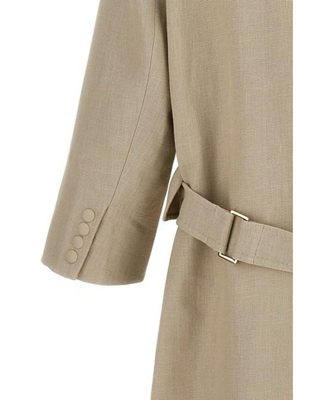 Max Mara White Double-Breasted Long-Sleeved Coat