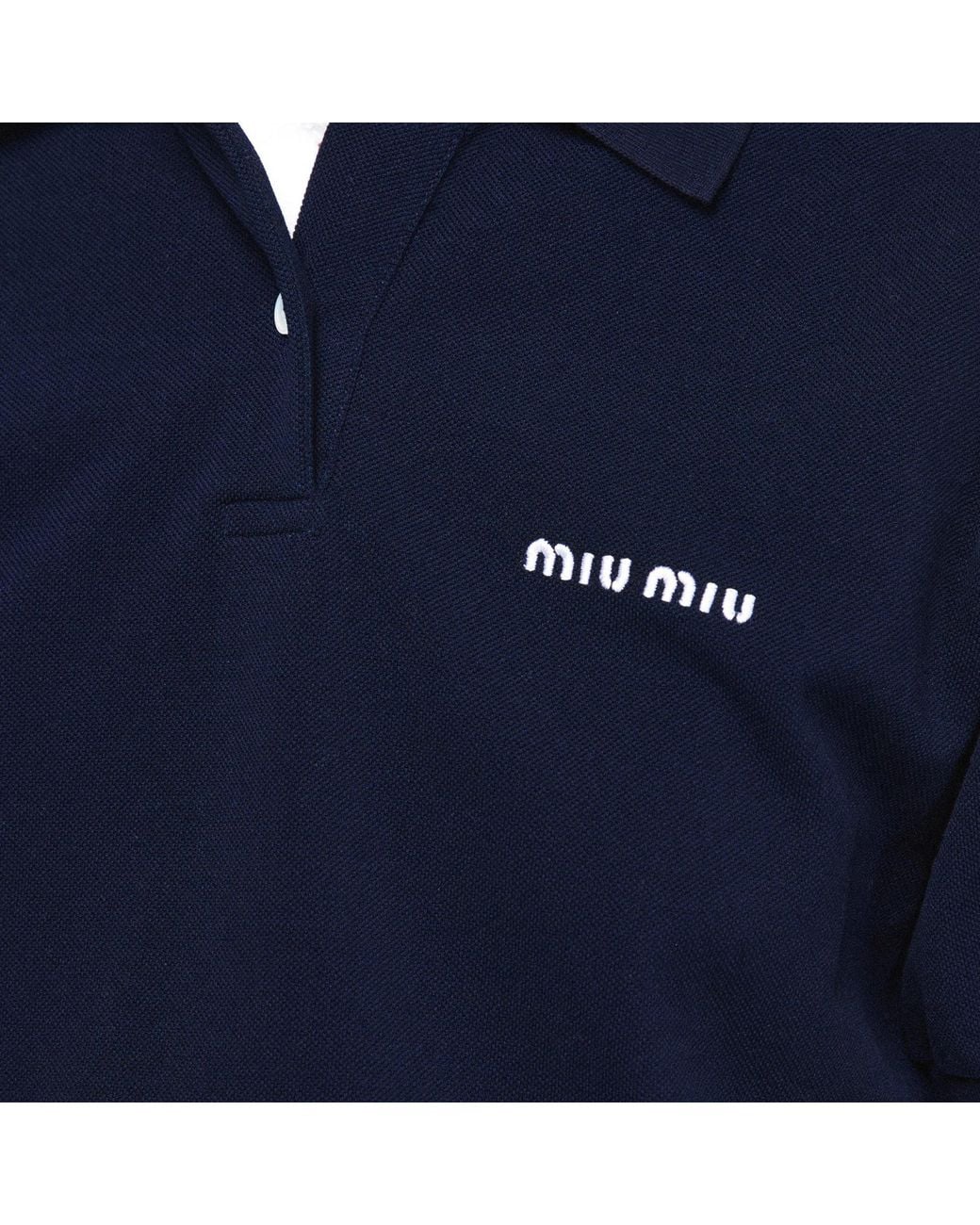 Miu Miu Blue Short-Sleeved Polo Shirt