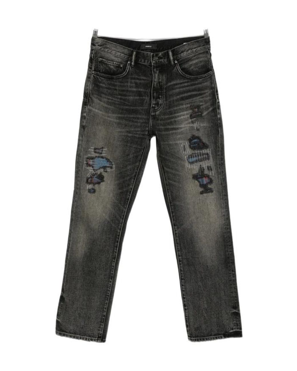 Purple Brand Gray Belt-Loop Jeans for men