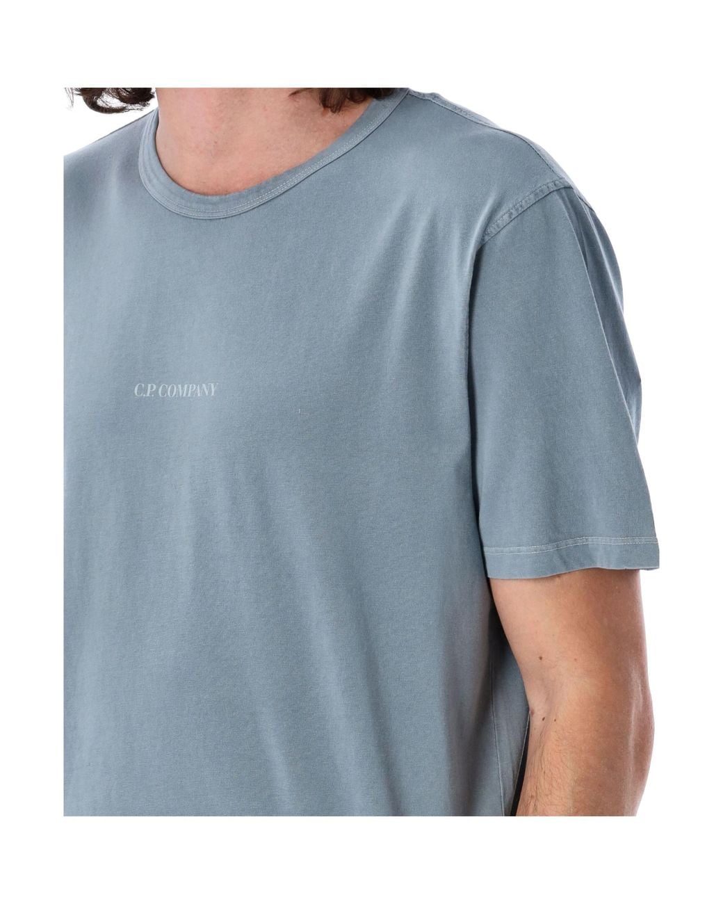 C P Company Blue Logo Print Tee for men